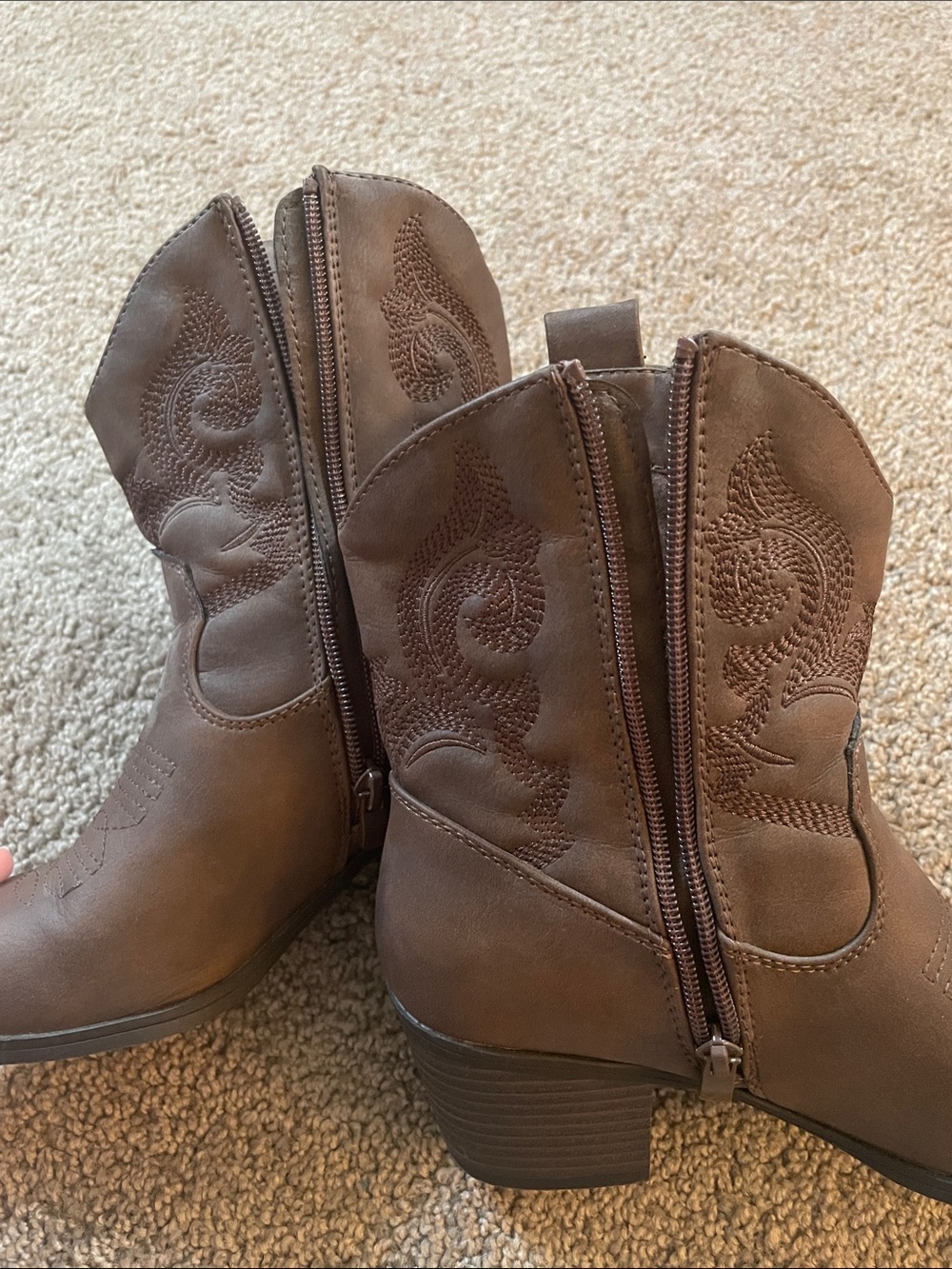 Women’s Brown Western Ankle Boots - Picture 4 of 8